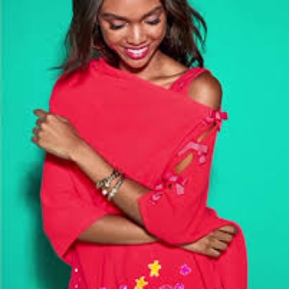 Lilly pulitzer harp cashmere bow wrap in red